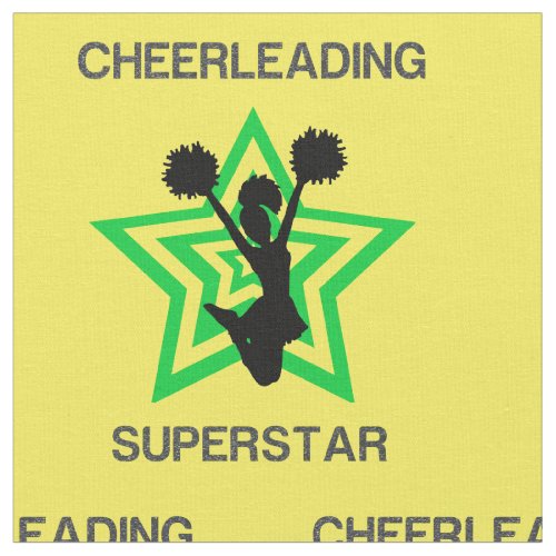 Cheerleading Superstar Yellow  Green Fabric