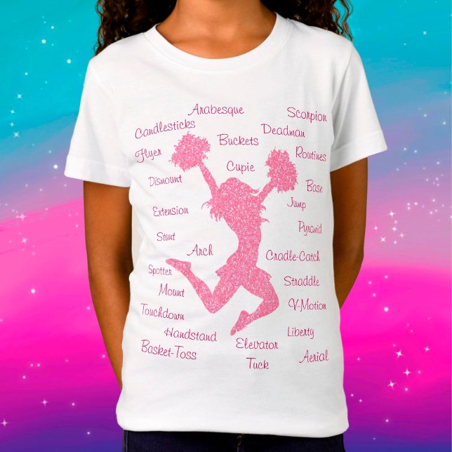 Cheerleading Terms Typography T-Shirt (Creator Uploaded)