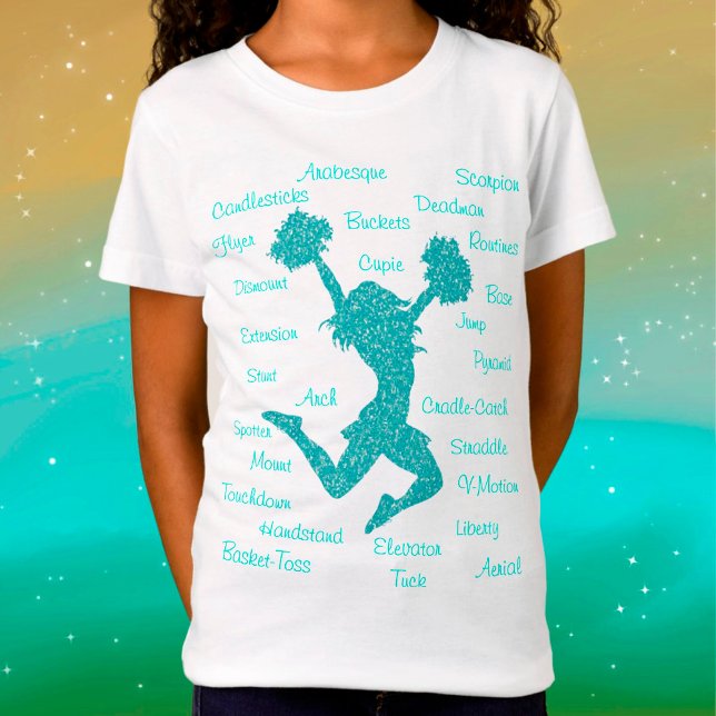 Cheerleading Terms Typography T-Shirt (Creator Uploaded)