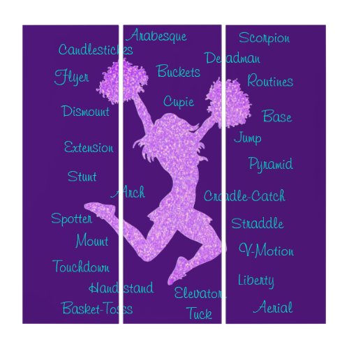 Cheerleading Terms Typography  Triptych