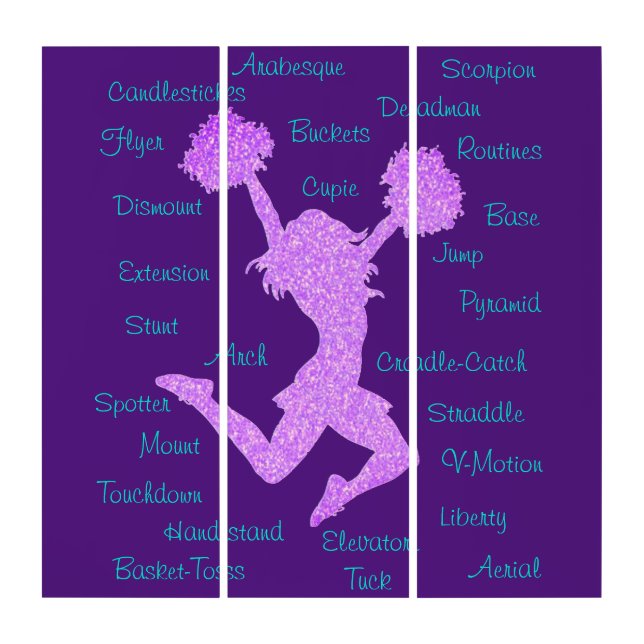 Cheerleading Terms Typography  Triptych (Front)