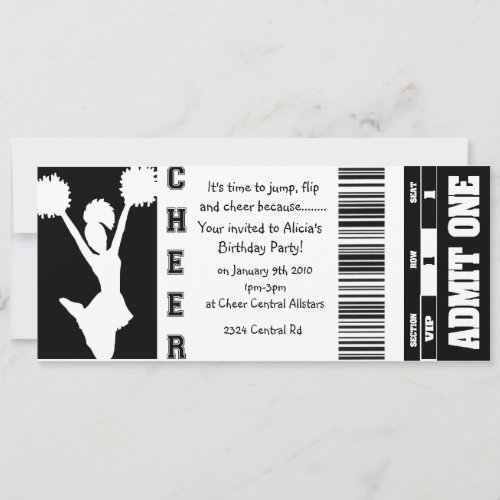 cheerleading ticket invite