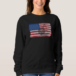 Cheerleading USA American Flag Cheerleader  1 Sweatshirt