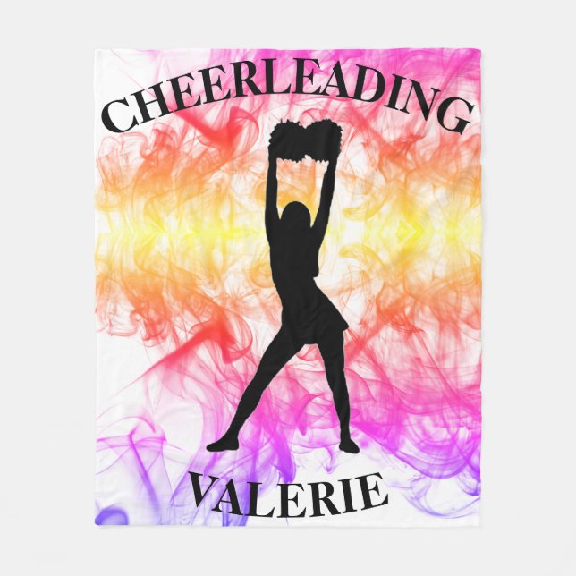 Cheerleading Watercolor Fleece Blanket (Front)