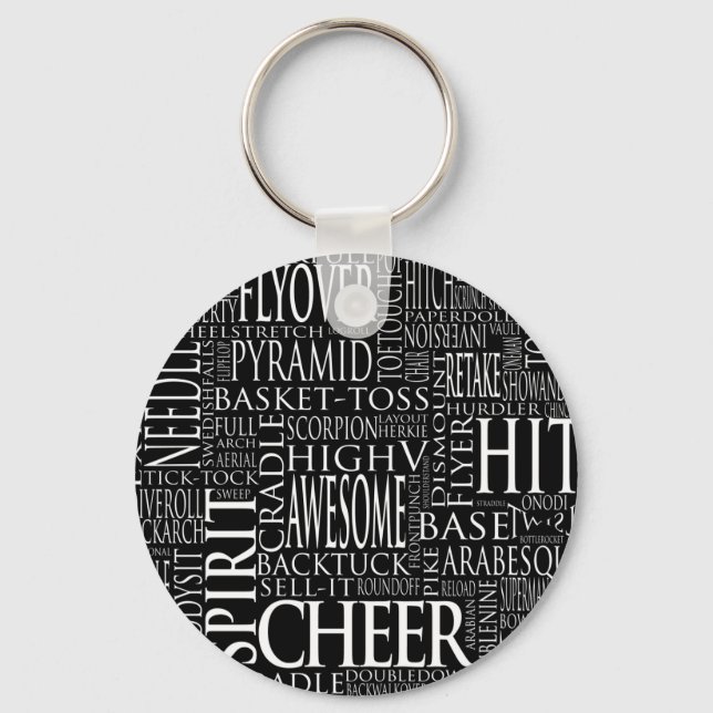 Cheerleading Word Cloud Key chain (Front)
