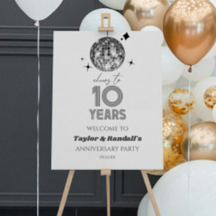 Cheers 10 Years Wedding Anniversary Welcome Sign