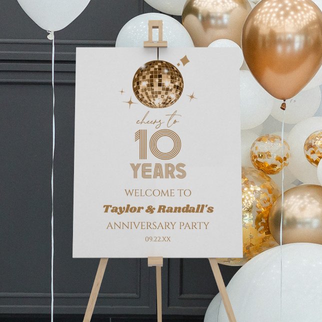 Cheers 10 Years Wedding Anniversary Welcome Sign (Creator Uploaded)