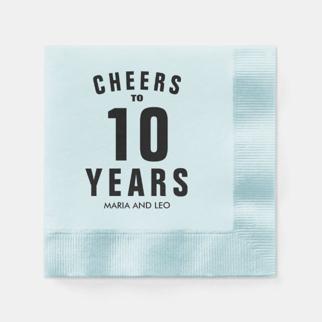 Cheers 10th wedding anniversary party celebration  napkins (Front)
