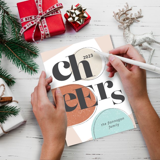 Cheers 2023 New Year Flat Trendy Holiday Card (Creator Uploaded)