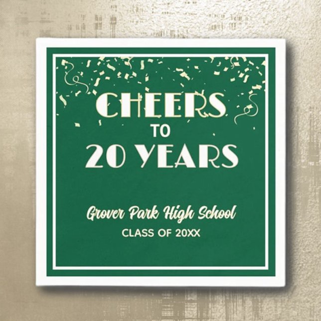 Cheers! 20 Year Class Reunion  Napkins (Creator Uploaded)
