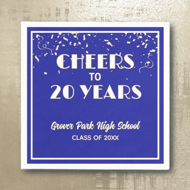 Cheers! 20 Year Class Reunion  Napkins (Creator Uploaded)