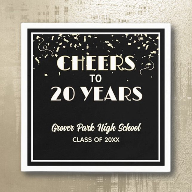 Cheers! 20 Year Class Reunion  Napkins (Creator Uploaded)