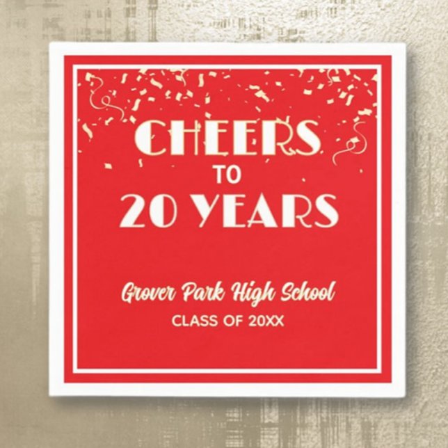 Cheers! 20 Year Class Reunion  Napkins (Creator Uploaded)