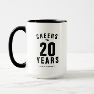 Cheers 20th wedding anniversary custom coffee mug