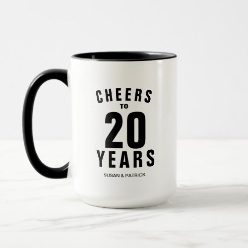 Cheers 20th wedding anniversary custom coffee mug