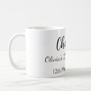 Cheers 21st birthday add name date simple minimal  coffee mug