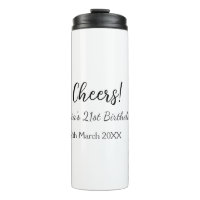 Cheers 21st birthday add name date simple minimal