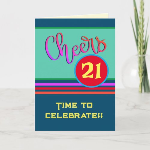 Cheers 21st Birthday Fun Customized Birthday Card