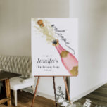 Cheers 21st Birthday Party Welcome Sign<br><div class="desc">Cheers Birthday welcome sign foam board. Personalize them with your name and event. Designed with a beautiful watercolor Gold Champagne Bottle.  Matching items in our store Cava Party Design.</div>