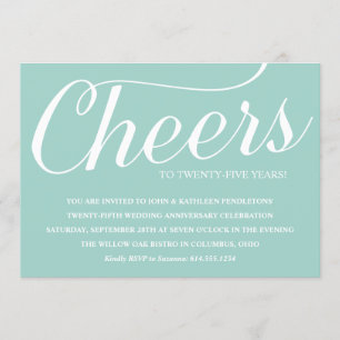 Cheers! 25th Wedding Anniversary Party Invitation