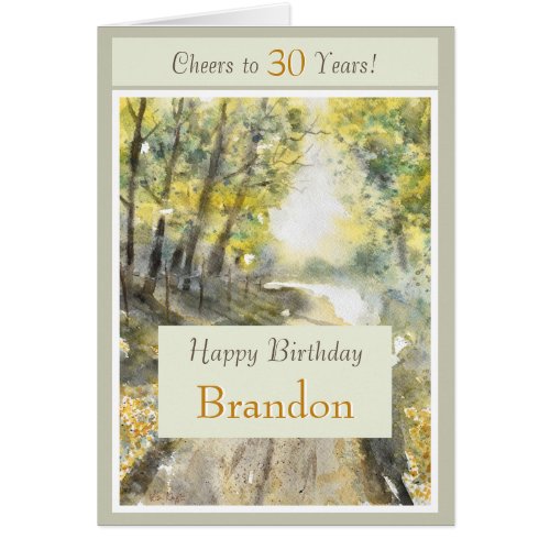 Cheers 30th Happy Birthday Personalize Name Card