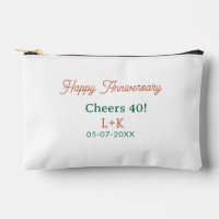 Cheers 40 happy anniversary orange green name date
