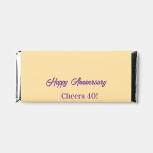 Cheers 40 happy anniversary purple orange pastel n hershey bar favors