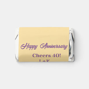 Cheers 40 happy anniversary purple orange pastel n hershey's miniatures