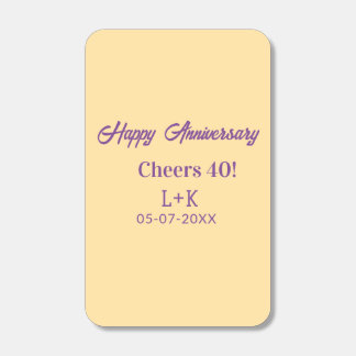 Cheers 40 happy anniversary purple orange pastel n matchboxes
