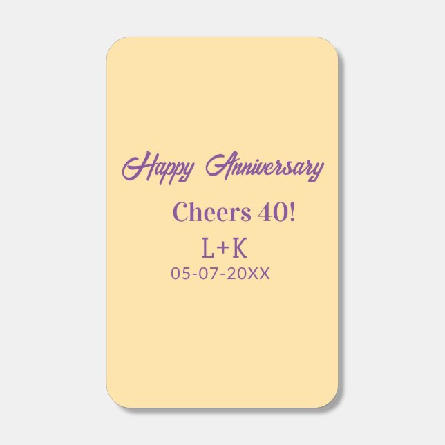 Cheers 40 happy anniversary purple orange pastel n matchboxes (Front)