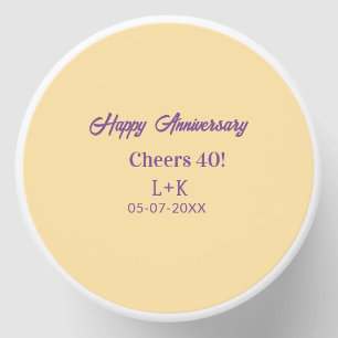 Cheers 40 happy anniversary purple orange pastel n mini candle favors