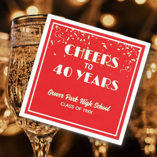 Cheers! 40 Year Class Reunion Napkins