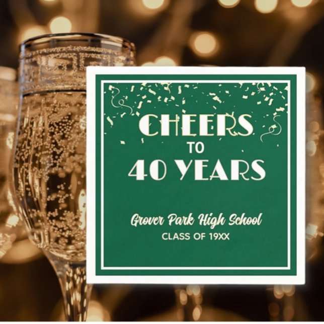 Cheers! 40 Year Class Reunion  Napkins (Creator Uploaded)