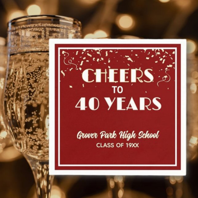 Cheers! 40 Year Class Reunion  Napkins (Creator Uploaded)