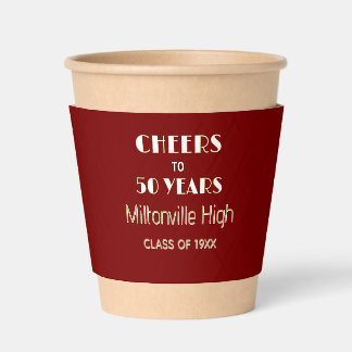 Cheers! 50 Year Class Reunion Coffee Cup Sleeve