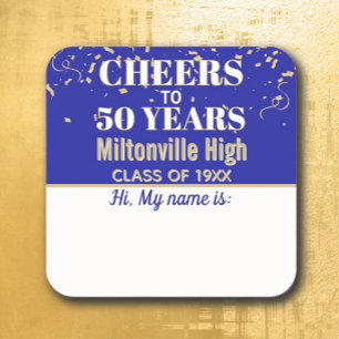 Cheers! 50 Year Class Reunion Name tag