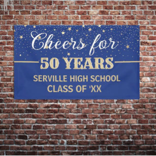 CHEERS 50 Years! CUSTOM Class Reunion banner