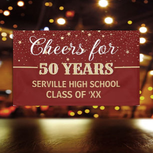 CHEERS 50 Years! CUSTOM Class Reunion banner
