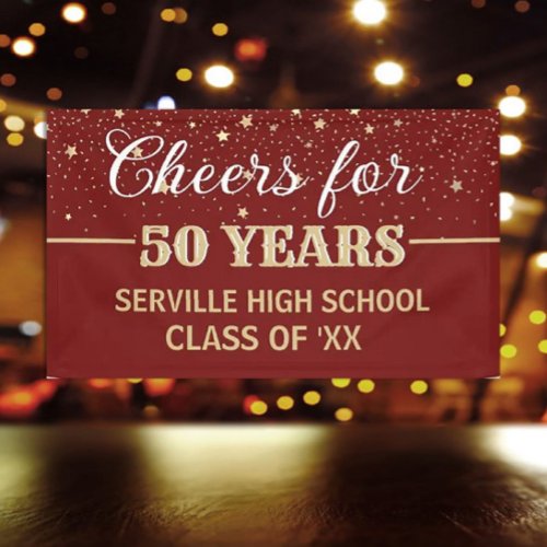 CHEERS 50 Years CUSTOM Class Reunion banner