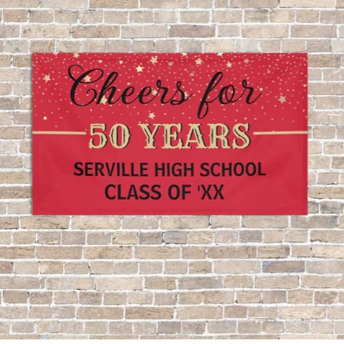 CHEERS 50 Years CUSTOM Class Reunion banner