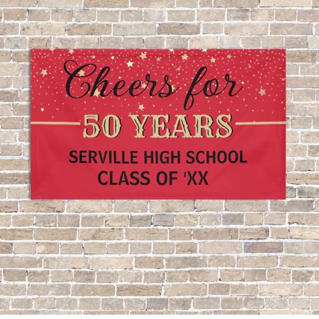 CHEERS 50 Years! CUSTOM Class Reunion banner (Creator Uploaded)