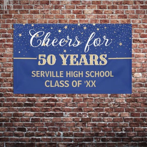 CHEERS 50 Years CUSTOM Class Reunion banner