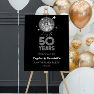 Cheers 50 Years Wedding Anniversary Welcome Sign