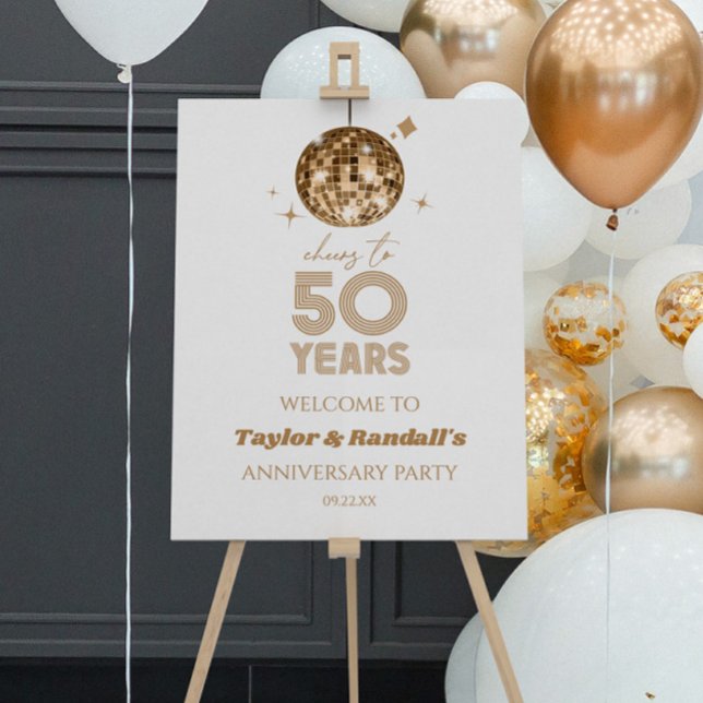 Cheers 50 Years Wedding Anniversary Welcome Sign (Creator Uploaded)