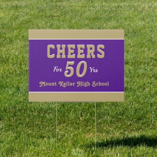 Cheers 50 yrs reunion yard sign