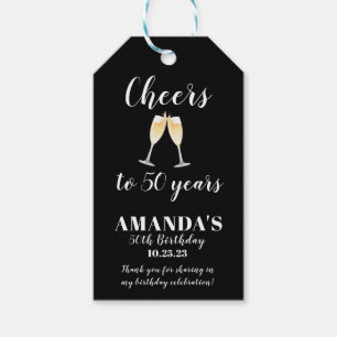 Cheers 50th Birthday Favor Gift Tags