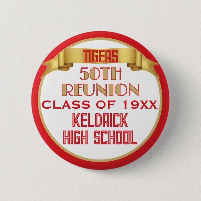 Cheers! 50th Class Reunion custom  Button (Front)