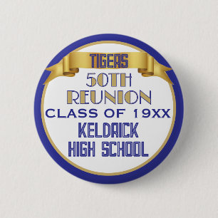 Cheers! 50th Class Reunion custom Button
