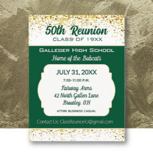 Cheers! 50th Class Reunion Invitation Postcard
