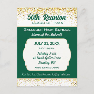 Cheers! 50th Class Reunion Invitation Postcard